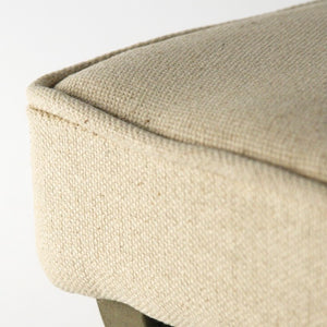 Zentique Crescenzo Birch Bench with Neutral Linen Upholstery — Minimalist Scandinavian Design, Durable Seating W20 x H18 x D16 CF162 432 H013