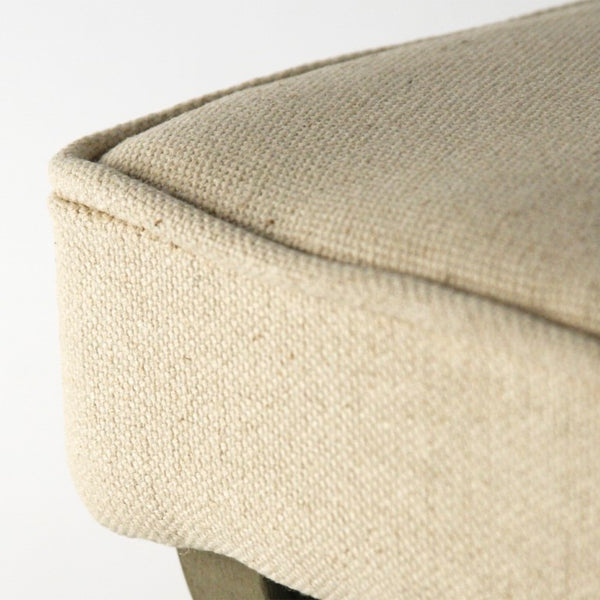 Zentique Crescenzo Birch Bench with Neutral Linen Upholstery — Minimalist Scandinavian Design, Durable Seating W20 x H18 x D16 CF162 432 H013