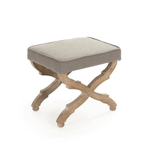 Zentique Crescenzo Solid Oak Bench with Linen Upholstery — Compact, Cushioned Seating for Entryway or Bedroom (96) CF162 E272 A048