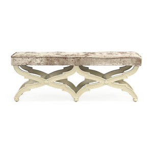 Zentique Crescenzo Velvet Bench with Solid Birch Frame — Compact Elegant Seating for Entryway, Bedroom, Living Room W51 x H18 x D16 CF163 309 A