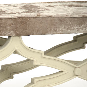 Zentique Crescenzo Velvet Bench with Solid Birch Frame — Compact Elegant Seating for Entryway, Bedroom, Living Room W51 x H18 x D16 CF163 309 A