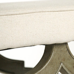 Zentique Crescenzo Birch Bench with Neutral Linen Upholstery — Minimalist Scandinavian Design, Durable Seating W51 x H18 x D16 CF163 432 H013