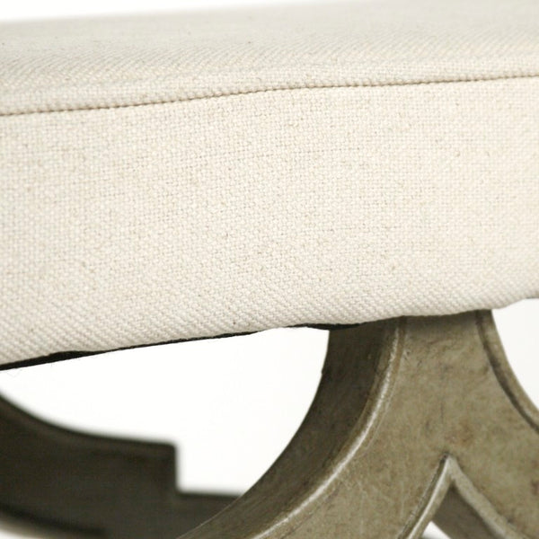 Zentique Crescenzo Birch Bench with Neutral Linen Upholstery — Minimalist Scandinavian Design, Durable Seating W51 x H18 x D16 CF163 432 H013