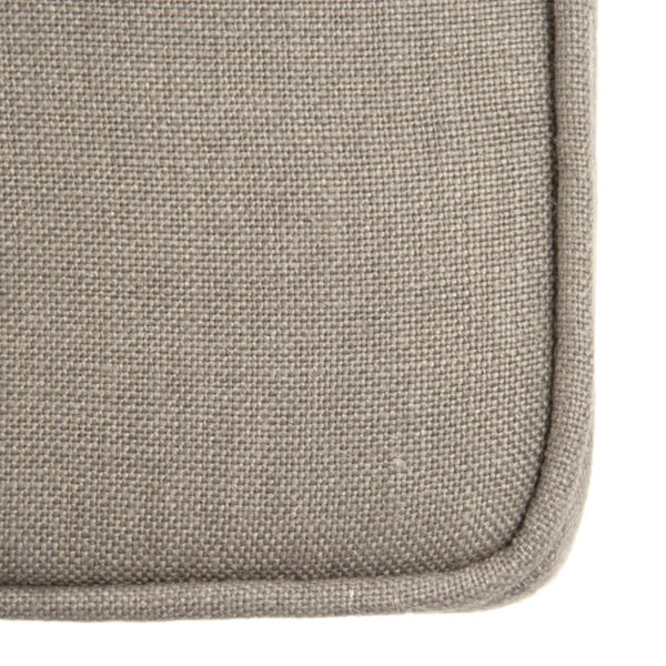 Zentique Crescenzo Bench with Solid Oak Frame and Cushioned Linen Upholstery for Entryway, Bedroom Seating Limed Grey Oak, Grey Linen CF163 E272 A048