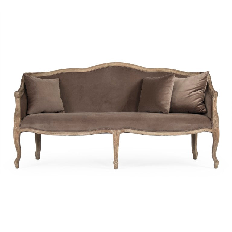 Zentique Benton Compact Sofa — Modern linen or velvet upholstery, hardwood frame, track arms, removable cushions for easy care and lasting comfort CFH170-3 E272 V011