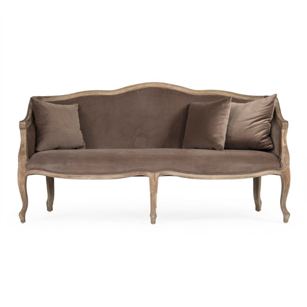 Zentique Benton Compact Sofa — Modern linen or velvet upholstery, hardwood frame, track arms, removable cushions for easy care and lasting comfort CFH170-3 E272 V011