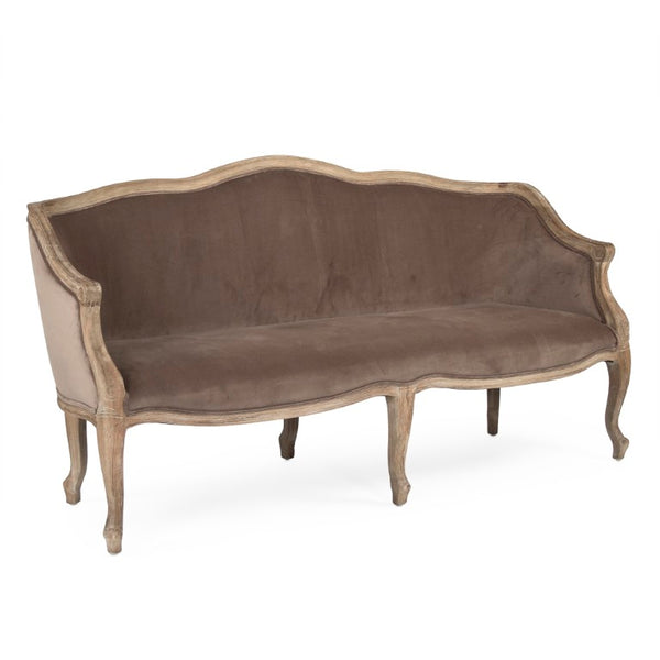 Zentique Benton Compact Sofa — Modern linen or velvet upholstery, hardwood frame, track arms, removable cushions for easy care and lasting comfort CFH170-3 E272 V011