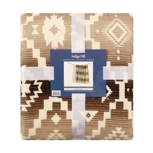 Hiend Accents Chalet Aztec Campfire Sherpa Throw - Embrace Cozy Evenings With Rustic Charm And Plush Comfort Multi Color Front, 100% Polyester,Back, 100% Polyester (Sherpa Fabric) Cf1779th-os-oc