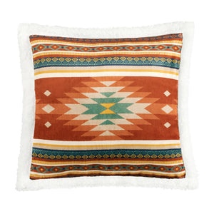 Hiend Accents Del Sol Campfire Sherpa Pillow - Cozy Southwestern Accent With Vibrant Aztec Patterns For Home Decor Multi Color Shell, 100% Polyester,Fill, 100% Polyester Cf1835pl-os-oc