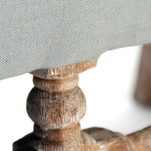 Zentique Franck Bench with Oak Frame and Linen Seat — Minimal Scandinavian Design, Sturdy Comfort for Entryways Limed Grey Oak, Sage Linen CF187-3 E272 I