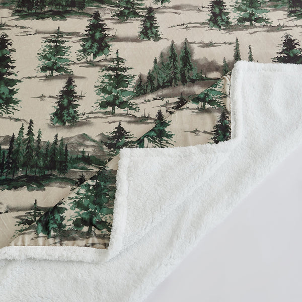 Hiend Accents Joshua Campfire Sherpa Throw - Cozy Comfort For Outdoor Gatherings With Rustic Lodge Style Charm Green Front, 100% Polyester,Back, 100% Polyester (Sherpa Fabric) Cf1915th-os-df