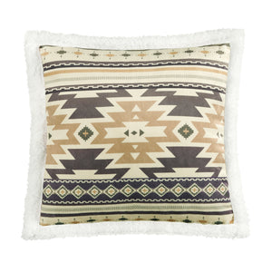 Hiend Accents Desert Sage Campfire Sherpa Pillow – Cozy Aztec-inspired Accent For Stylish And Comfortable Living Multi Color Shell, 100% Polyester,Fill, 100% Polyester Cf1939pl-os-oc