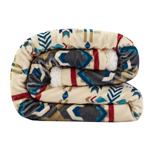 Hiend Accents Spirit Valley Campfire Sherpa Throw - Cozy Multicolor Blanket For Outdoor Adventures & Home Comfort Multi Color Front, 100% Polyester,Back, 100% Polyester (Sherpa Fabric) Cf2113th-os-oc