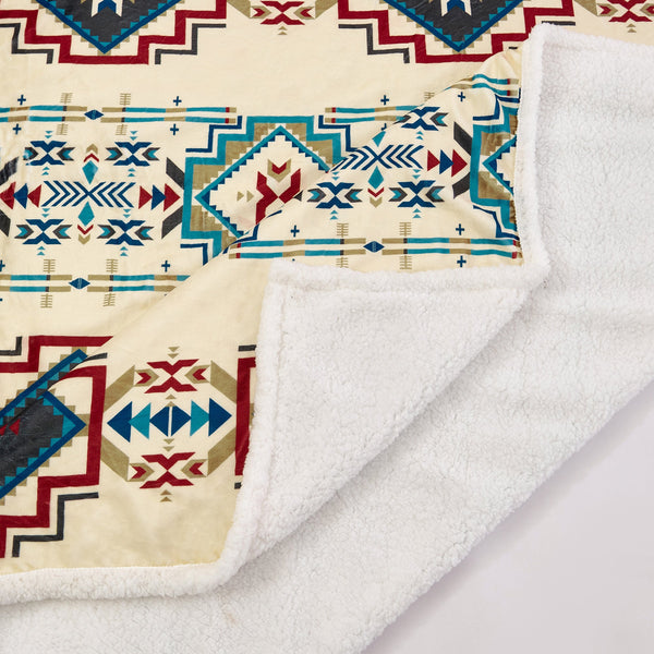 Hiend Accents Spirit Valley Campfire Sherpa Throw - Cozy Multicolor Blanket For Outdoor Adventures & Home Comfort Multi Color Front, 100% Polyester,Back, 100% Polyester (Sherpa Fabric) Cf2113th-os-oc