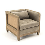 Vert Deconstructed Club Chair Dry Finished Birch, Green Moss Linen/Cotton, Burlap CF223-1 513 C064/AID010 Zentique