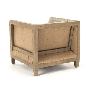 Vert Deconstructed Club Chair Dry Finished Birch, Green Moss Linen/Cotton, Burlap CF223-1 513 C064/AID010 Zentique