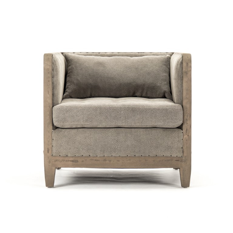 Zentique Vert deconstructed club chair with linen-burlap upholstery, solid birch frame, compact modern comfort 93 chars CF223-1 513 C064/AID010