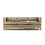 Vert Deconstructed Sofa Dry Finished Birch, Green Moss Linen/Cotton, Burlap CF223-3 513 C064/AID010 Zentique