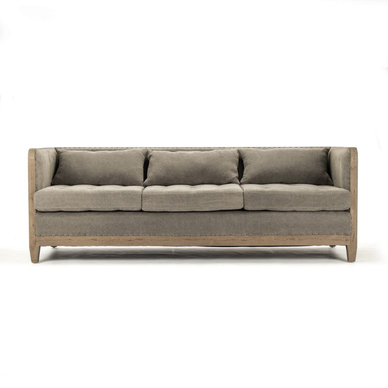 Zentique Vert Deconstructed Sofa with Birch Frame, Linen & Burlap Upholstery, Modern Relaxed Silhouette, Cozy Comfortentials CF223-3 513 C064/AID010