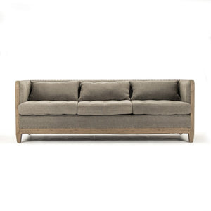 Zentique Vert Deconstructed Sofa with Birch Frame, Linen & Burlap Upholstery, Modern Relaxed Silhouette, Cozy Comfortentials CF223-3 513 C064/AID010