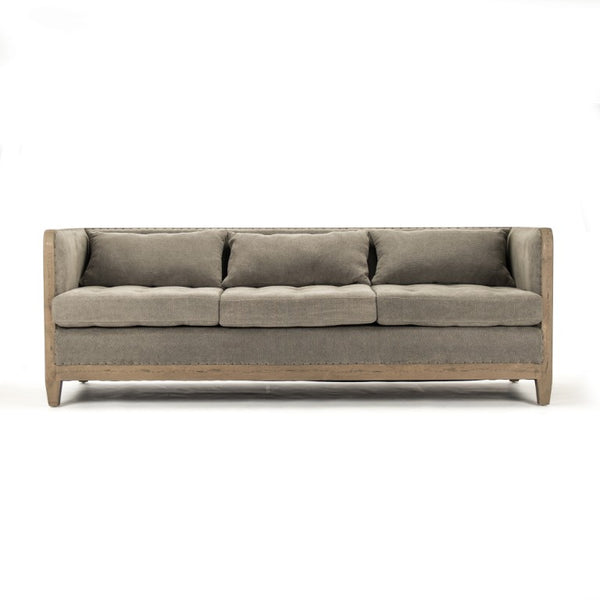 Zentique Vert Deconstructed Sofa with Birch Frame, Linen & Burlap Upholstery, Modern Relaxed Silhouette, Cozy Comfortentials CF223-3 513 C064/AID010