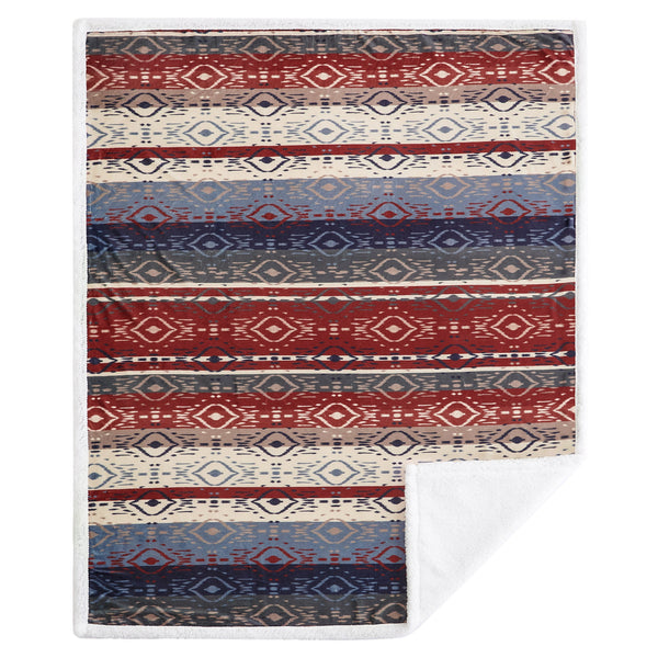 Hiend Accents Home On The Range Aztec Campfire Sherpa Throw - Embrace Southwestern Charm And Cozy Warmth Today! Multi Color Front, 100% Polyester,Back, 100% Polyester (Sherpa Fabric) Cf2237t2-os-oc