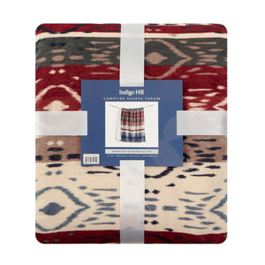 Hiend Accents Home On The Range Aztec Campfire Sherpa Throw - Embrace Southwestern Charm And Cozy Warmth Today! Multi Color Front, 100% Polyester,Back, 100% Polyester (Sherpa Fabric) Cf2237t2-os-oc