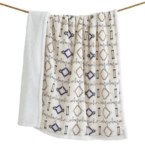 Hiend Accents Arrow Campfire Sherpa Throw - Embrace Cozy Elegance With Unique Tribal Design For Indoor & Outdoor Use Multi Color Front, 100% Polyester,Back, 100% Polyester (Sherpa Fabric) Cf2317t2-os-oc