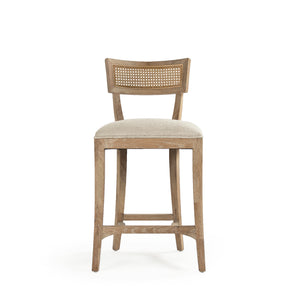 Carvell Counter Stool Limed Grey Oak, Natural Cream Linen CF282-30CaneCounter E272 A015-A Zentique
