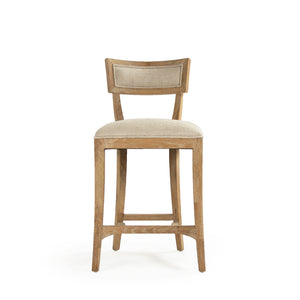 Carvell Counter Stool Limed Grey Oak, Natural Cream Linen CF282-30 Counter E272 A015-A Zentique