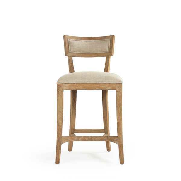 Carvell Counter Stool Limed Grey Oak, Natural Cream Linen CF282-30 Counter E272 A015-A Zentique
