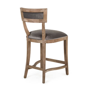 Carvell Counter Stool Limed Grey Oak, Grey Velvet CF282-30 Counter E272 V072 Zentique