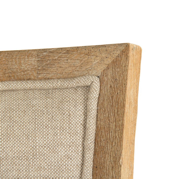 Zentique Carvell Oak Counter Stool with Linen Upholstery, Ergonomic Backrest & Footrest for Comfort CF282-30 Counter E272 A015-A