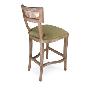 Carvell Cane Back Bar Stool (Velvet) Zentique