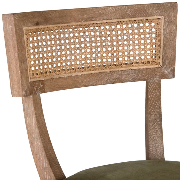 Carvell Cane Back Bar Stool (Velvet) Zentique