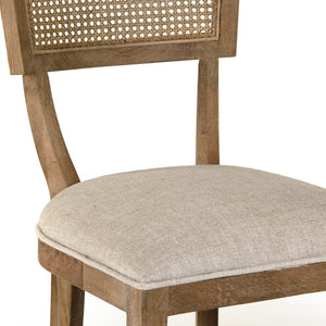 Carvell Cane Back Bar Stool Limed Grey Oak, Natural Cream Linen CF282-35-R Cane Bar E272 A015-A Zentique