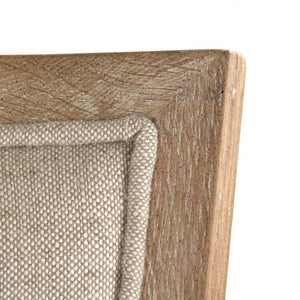 Zentique Carvell Oak Linen Bar Stool — Padded Seat & Contoured Back for Ergonomic Comfort, Durable Style CF282-35 Bar E272 A015-A