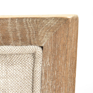 Zentique Carvell Solid Oak Bench with Linen Upholstery — Minimalist Entryway Seating, Warm Oak Finish, 64.75"W CF282-3 E272 A015-A