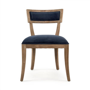 Carvell Side Chair Limed Grey Oak, Blue Velvet CF282 E272 V093 Zentique