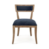 Carvell Side Chair Limed Grey Oak, Blue Velvet CF282 E272 V093 Zentique