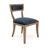 Carvell Side Chair Limed Grey Oak, Blue Velvet CF282 E272 V093 Zentique