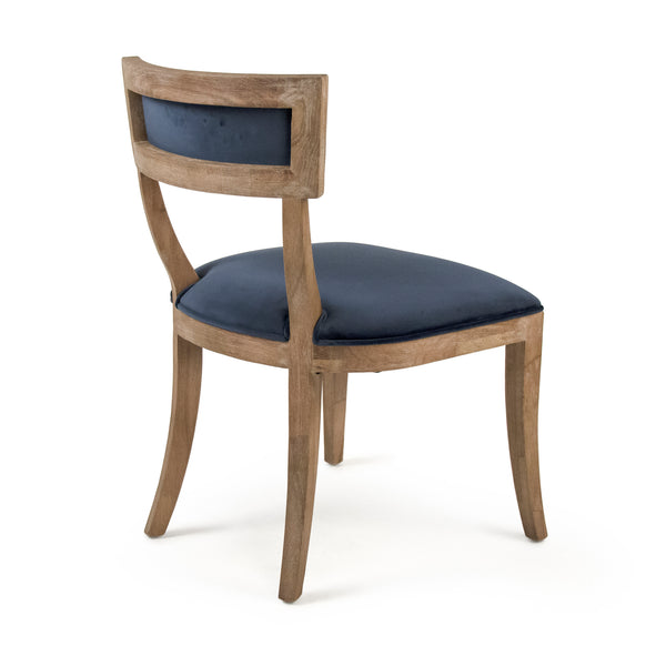 Carvell Side Chair Limed Grey Oak, Blue Velvet CF282 E272 V093 Zentique