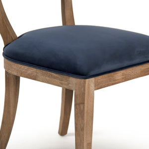 Carvell Side Chair Limed Grey Oak, Blue Velvet CF282 E272 V093 Zentique