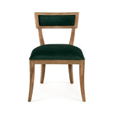 Carvell Side Chair Limed Grey Oak, Green Velvet CF282 E272 V105 Zentique