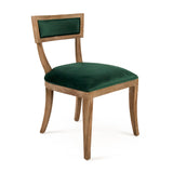 Carvell Side Chair Limed Grey Oak, Green Velvet CF282 E272 V105 Zentique