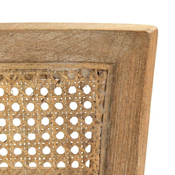 Carvell Cane Back Side Chair Limed Grey Oak, Natural Cream Linen CF282-R Cane E272 A015-A Zentique