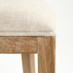 Zentique Carvell Oak Cane Back Side Chair with Linen Seat — Transitional Dining Accent, Durable Comfort (97) CF282-R Cane E272 A015-A
