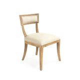 Carvell Side Chair Limed Grey Oak, Natural Cream Linen CF282 E272 A015-A Zentique
