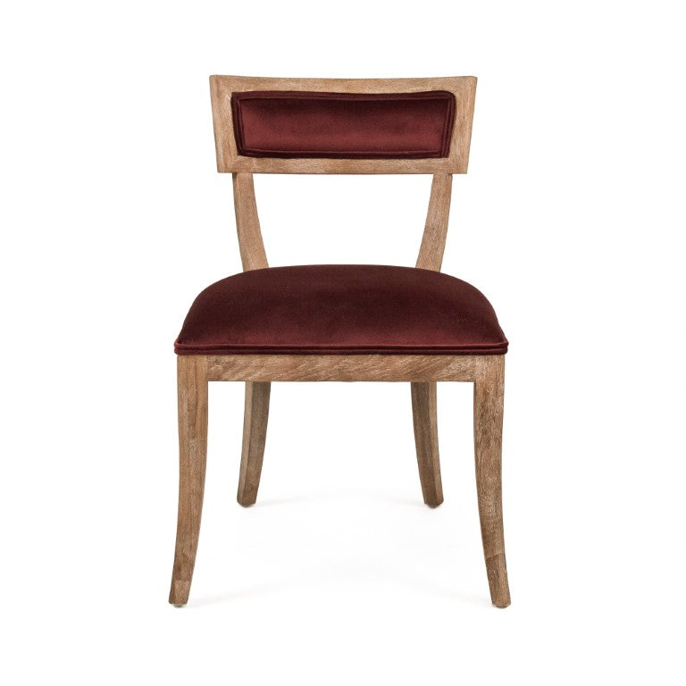 Zentique Carvell Solid Oak Side Chair with Plush Velvet Upholstery, Ergonomic Support for Dining & Desk (97 chars) Limed Grey Oak, Grey Velvet CF282 E272 11609