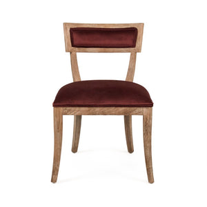 Zentique Carvell Solid Oak Side Chair with Plush Velvet Upholstery, Ergonomic Support for Dining & Desk (97 chars) Limed Grey Oak, Grey Velvet CF282 E272 11609